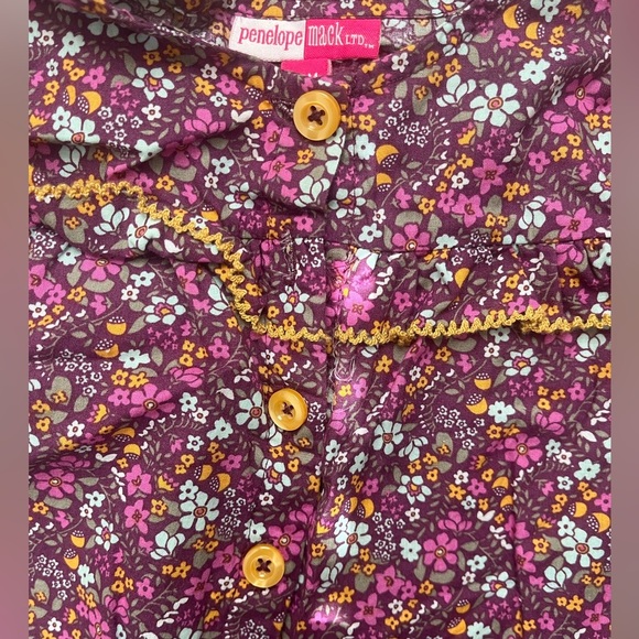 Penelope Mack 12M girl Floral Jumpsuit with headband. Color: purple. - Picture 4 of 6